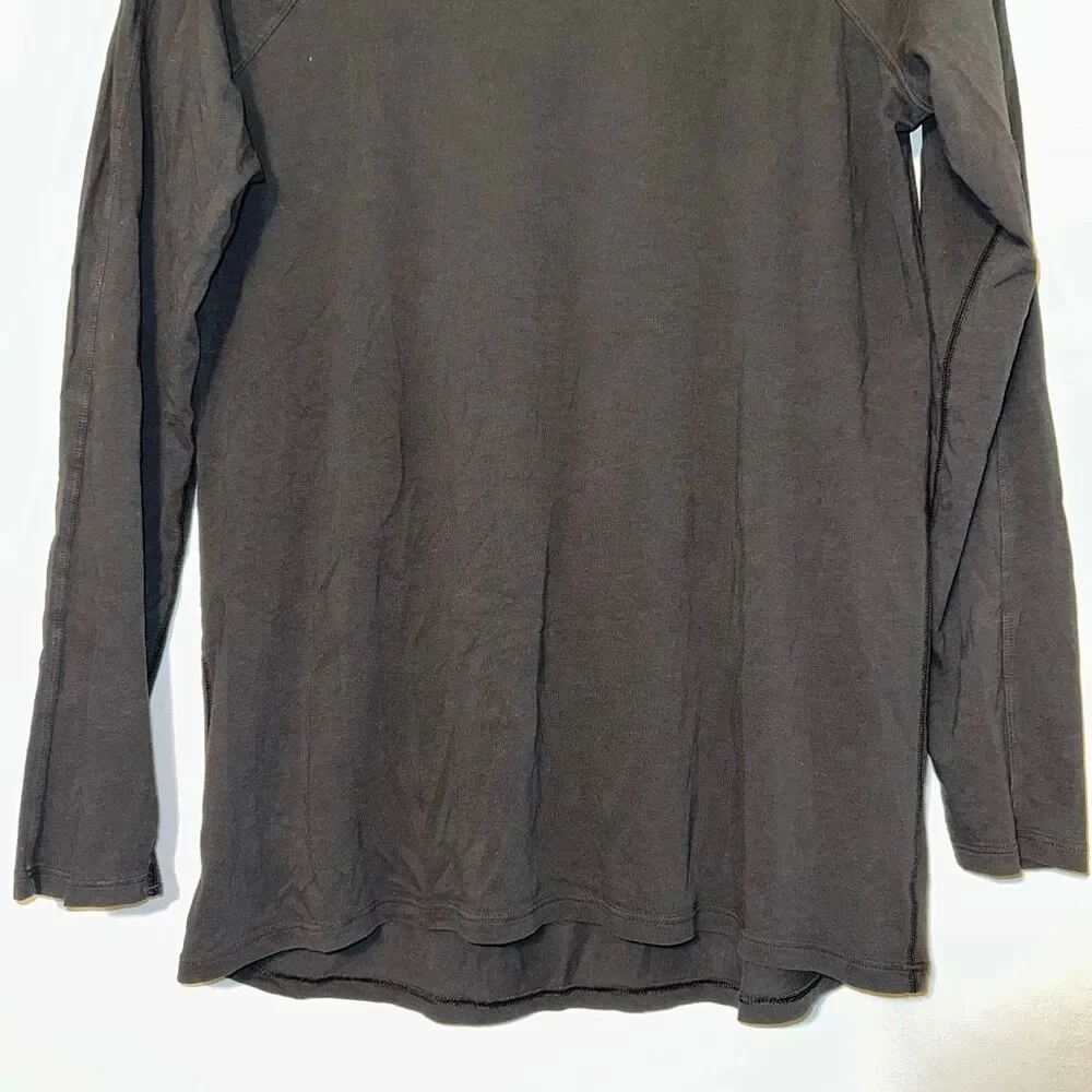 Lululemon Womens Emerald Style Long Sleeve Shirt Solid Black Gently Worn No Size